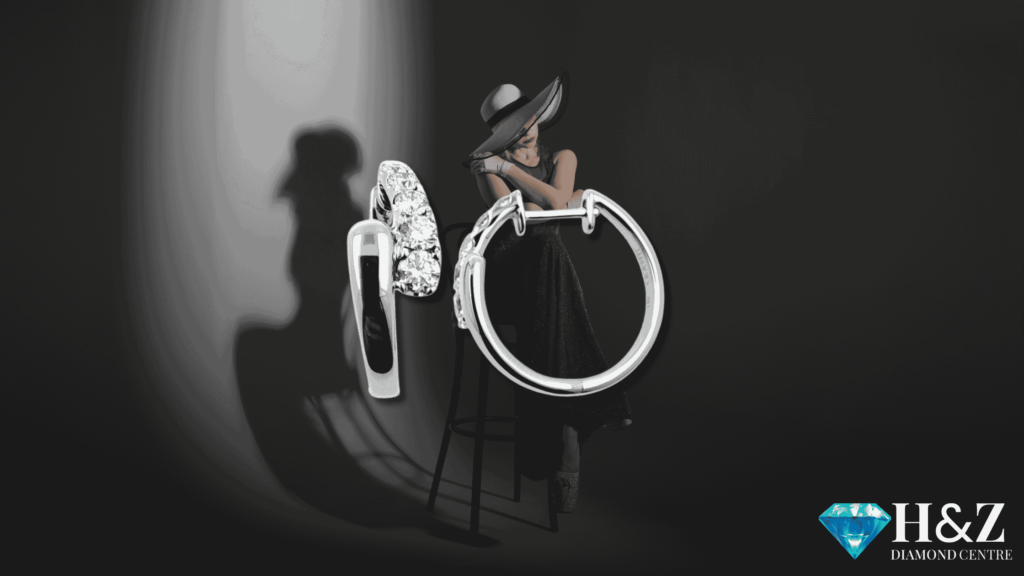 Timeless Elegance: 14K White Gold Diamond Hoop Earrings with 0.75ct of Sparkling Round Diamonds