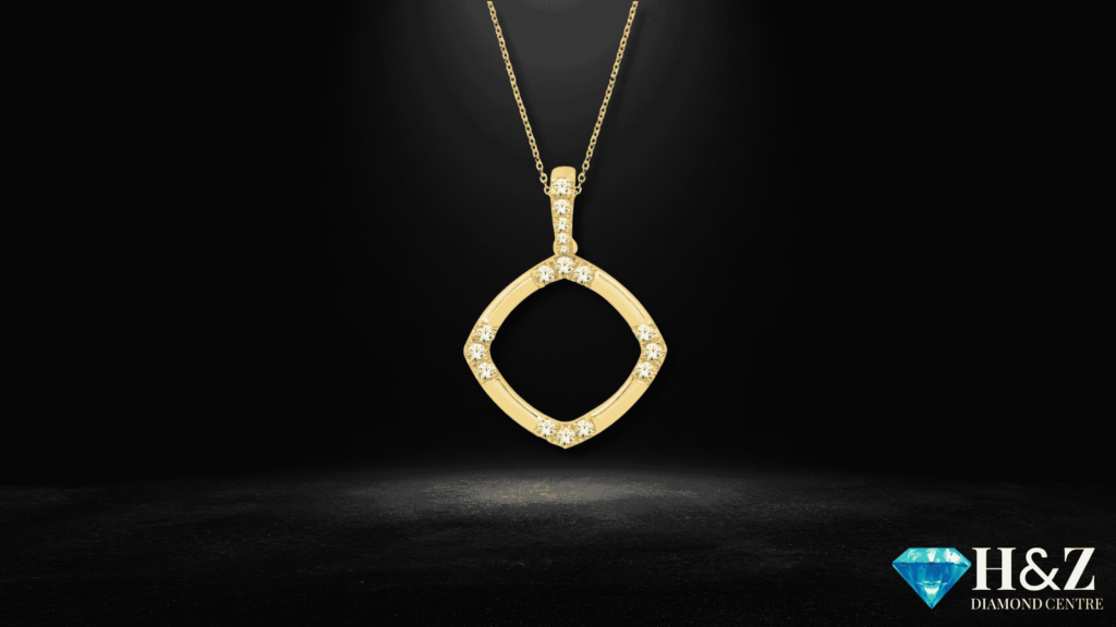 Stunning 14K Yellow Gold Diamond Pendant