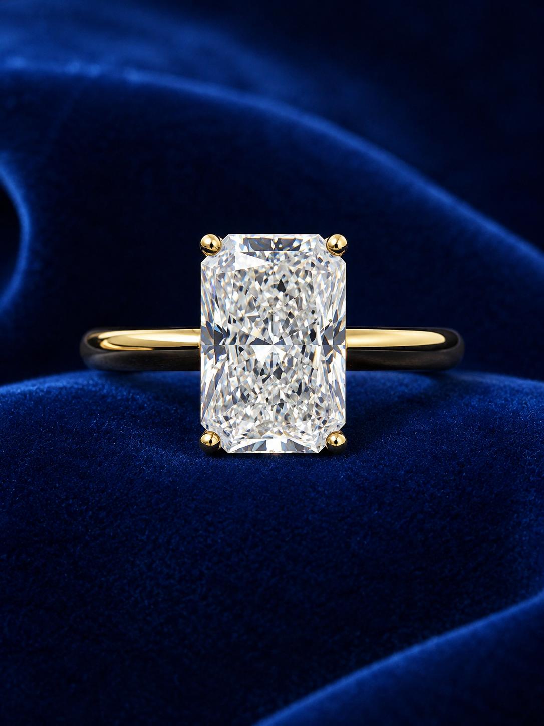 14KY Elongated Radiant Solitaire