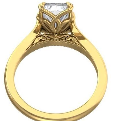 Custom engagement ring craftsmanship detail